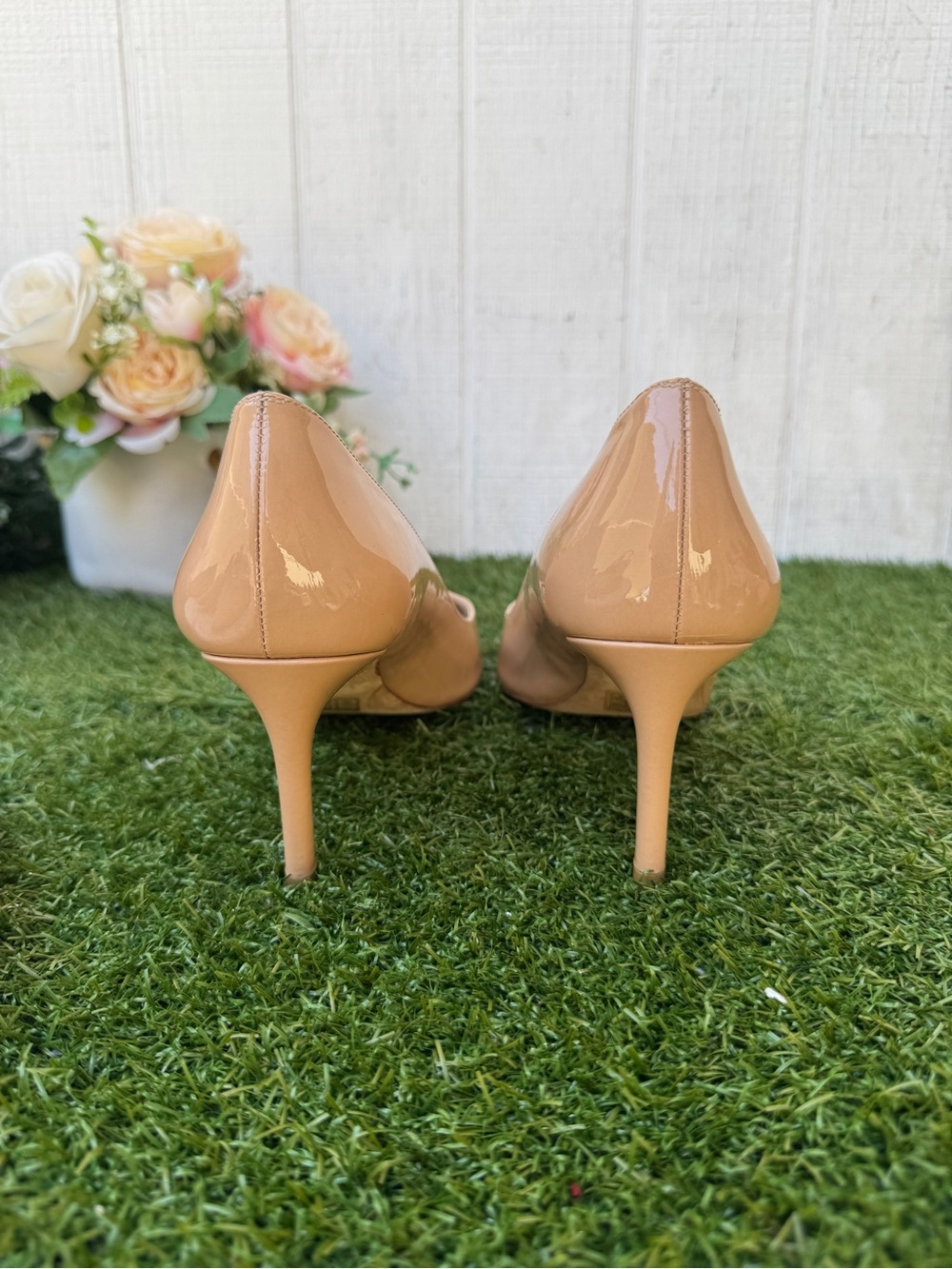 Stuart Weitzman Adobe (Nude) Patent Leather Pumps heels 3” 7 US gently used - Picture 6 of 12